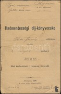 1890 Hadmentességi Díj-könyvecske - Autres & Non Classés