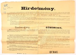 1914 Katonák Sorozására Felhívó Hirdetmény A Monarchia összes Nyelvén A Világháború Kitörésekor / Drafting Announcement  - Autres & Non Classés