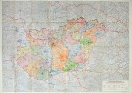 1939 Csonka Magyarország Közigazgatási Beosztása Magyar Királyi Honvéd Térképészeti Intézet, 1:750.000, Hajtásnyomokkal, - Otros & Sin Clasificación