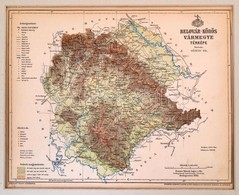 1893 Belovár-Kőrös Vármegye Térképe,1:460.000, Tervezte: Gönczy Pál, Pallas Nagy Lexikona, Bp., Posner, Paszpartuban, La - Sonstige & Ohne Zuordnung