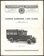 Cca 1905-20 Automoblies Berliet Francia Gyártó Omnibusz és Teherautó Prospektusa, össz 2 Db: 1 Db Chassis Surbaisse 1500 - Ohne Zuordnung