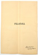 1914 " A Kocka Eldőlt..." Felhívás A Világháború Kitörése Alkalmából Adakozásra, Segélyalapba Főnemesek által Jegyzetten - Non Classés