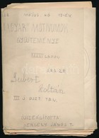 Cca 1933 Magyar Motívumok Gyűjteménye XXXVI Lapon. Subert Zoltán III. Oszt. Tanuló. Összeállította Gergely János T. Való - Non Classés