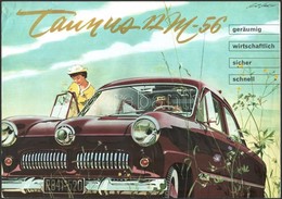 Cca 1952-1962 Ford Taunus 12M-56 Német Nyelvű Személygépkocsi Prospektus, Illusztrációkkal. - Non Classés