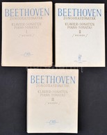 Ludwig Van Beethoven: Zongoraszonáták. I-III. Köt. Ujjrenddel, Az ékesítések Kivitelezésével, Frazeálással, Pedáljelekke - Sonstige & Ohne Zuordnung