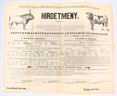 1902 Pest-Pilis-Solt-Kiskun Vármegye Gazdasági Egyesületének Hirdetménye Szarvasmarha Tenyésztési Jutalomdíjazásról 45x3 - Otros & Sin Clasificación