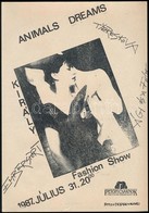 1987 Király Tamás Animals Dreams Fashion Show Plakát, 29×21 Cm - Autres & Non Classés