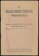 1941 Nagy Ferenc: A Magyar Paraszt Szövetség Programja. Bp.,(1941), Általános Nyomda és Grafikai Intézet Rt., 38 P. Kiad - Ohne Zuordnung