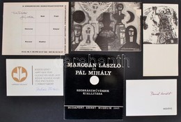 Vegyes Művészeti Katalógus és Meghívó Tétel, Közte Aláírtakkal, 6 Db: 1973 6 Ungarische Konstruktivisten. Német Nyelvű,  - Non Classés