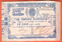 PARAGUAY - National Teasury 1 Peso ( 1865 )  Pick 21 - Paraguay