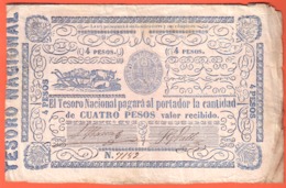 PARAGUAY - National Teasury 4 Pesos ( 1865 )  Pick 24 - Paraguay