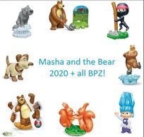 Masha And The Bear 7 Kinder Surprise 2020 EN533 - EN571 Complete Set Russia + All Papers Toys From Kinder Egg - Diddl