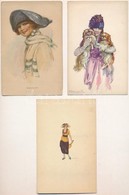 ** 18 Db RÉGI Használatlan Olasz Művész Képeslap / 18 Pre-1945 Unused Italian Art Motive Postcards - Non Classés