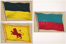5 Db RÉGI Dombornyomott Zászlós Litho Motívum Képeslap / 5 Pre-1945 Motive Postcards: Embossed Litho Flags - Non Classés
