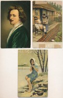 **, * 3 Db RÉGI Stengel Litho Művész Képeslap / 3 Pre-1945 Stengel Litho Art Postcards - Non Classés