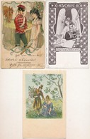 ** 3 Db RÉGI Képeslap: Párok / 3 Pre-1945 Postcards: Couples - Ohne Zuordnung