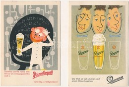 ** 2 Db RÉGI Külföldi Sör Reklám Motívum Képeslap: Pilsner Urquell, Staropramen / 2 Pre-1945 European Beer Advertising M - Non Classés