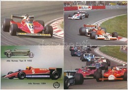 ** 4 Db MODERN Motívum Képeslap: Versenyautók / 4 Modern Motive Postcards: Racing Cars - Non Classés