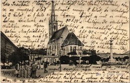 T2/T3 1904 Dés, Dej; Fő Tér, Templom. Gálócsi Samu Kiadása / Main Square, Church (EK) - Non Classés