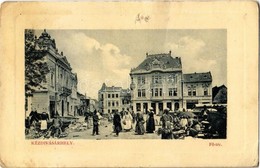 T4 1911 Kézdivásárhely, Targu Secuiesc; Fő Tér, Piac, Szabó János üzlete. W.L. Bp. 6881 1910-13. / Main Square, Market,  - Non Classés