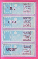 Timbres De Distributeurs- La Plaquette N° C004 - 75961 - PNU 1.80 / LETTRE 2.20 / 3.20 / URGENT 5.00 - Andere & Zonder Classificatie