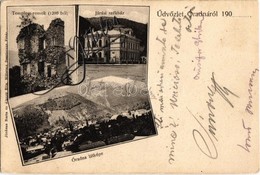 T2/T3 1907 Óradna, Rodna Veche; Templom Romok, Járási Székház. Jördens Berta és Alzner Ella / Church Ruins, County Hall - Non Classés