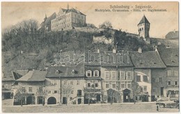 * T2/T3 Segesvár, Schässburg, Sighisoara; Fő Tér, Evangélikus Főgimnázium, Franz Wohl, E. Gutt, F. Lingner üzlete, Stenb - Non Classés