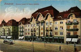 T4 Temesvár, Timisoara; Ferenc József út, Palace Kávéház, Villamos / Street, Cafe, Tram (lyuk / Hole) - Non Classés