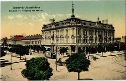 ** T2/T3 1915 Temesvár, Timisoara; Józsefváros, Takarék, Hunyady Tér, Villamos / Iosefin, Savings Bank, Square, Tram (EK - Non Classés