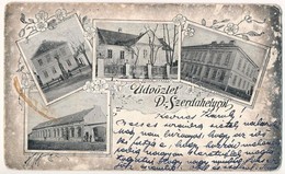 T3/T4 1899 Dunaszerdahely, Dunajská Streda; Római Katolikus Népiskola, Fehér Kastély, Kaszinó, Adóhivatal / School, Cast - Unclassified