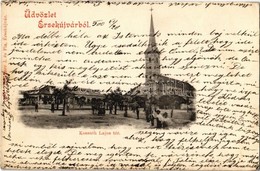T2/T3 1900 Érsekújvár, Nové Zámky; Kossuth Lajos Tér, Templom. Conlegner J. és Fia Kiadása / Square, Church (EK) - Ohne Zuordnung