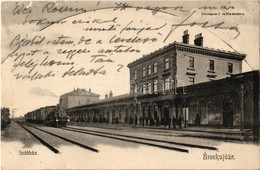 T2/T3 1904 Érsekújvár, Nové Zámky; Indóház, Vasútállomás, Gőzmozdony. Conlegner J. és Fia / Railway Station, Locomotive  - Non Classés