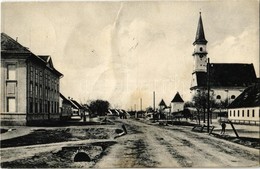 T3/T4 1929 Gajar, Gairing, Gajary; Fő Utca, Templom. A. Wiesner 144-III. / Main Street, Church (szakadás / Tear) - Ohne Zuordnung