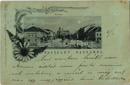 * T2/T3 1899 Kassa, Kosice; Fő Utca, Piac, Székesegyház, Adriányi üzlete / Main Street, Market, Cathedral, Shops. Floral - Non Classés