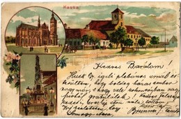 T3/T4 1901 Kassa, Kosice; Dóm, Szentháromság Szobor / Cathedral, Trinity Statue. Kosmos Art Nouveau, Litho (tűnyomok / P - Non Classés