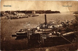 T4 1932 Komárom, Komárno; Duna Részlet, Uszályok, Gőzhajó / Danube River, Barges, Steamship (b) - Non Classés