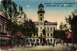 * T3/T4 1917 Komárom, Komárno; Klapka Tér A Városházával / Klapka-Platz Mit Dem Stadthaus / Square, Town Hall (Rb) - Non Classés