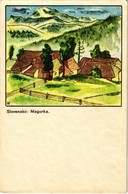 ** T2 Magurka, Németlipcse-Magurka, Partizánska Lupca (Alacsony-Tátra, Nízke Tatry); Falu, Művészlap / Village, Huts, Ar - Non Classés