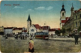 * T3 1917 Pozsony, Pressburg, Bratislava; Vásár Tér, Villamos / Square, Tram (szakadások / Tears) - Non Classés