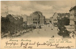 T2 1899 Pozsony, Pressburg, Bratislava; Sétatér, Vár, Színház, Villamos / Promenade, Castle, Theatre, Tram - Non Classés