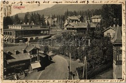 T2/T3 1928 Tátrafüred, Schmecks, Smokovec (Magas-Tátra, Vysoké Tatry); Kertész Tódor üzlete, Kávéház, Nyaraló, Szálloda  - Non Classés