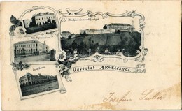 T3 1899 Munkács, Mukacheve, Mukacevo; Színház, állami Főgimnázium, új Bazár, Vár és Emlékoszlop / Theatre, New Bazaar Sh - Ohne Zuordnung