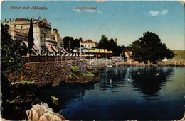 T2/T3 1913 Abbazia, Opatija; Angiolinabad / Spa Hotel (worn Corners) - Ohne Zuordnung