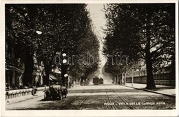 T1/T2 1942 Fiume, Rijeka; Viale Delle Camicie Nere / Street, Tram, Automobile, Restaurant And Cafe - Non Classés