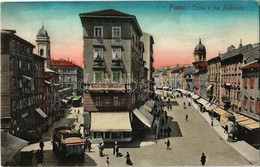 T2/T3 1912 Fiume, Rijeka; Corso E Via Andrássy / Streets, Tram, Shops (EK) - Sin Clasificación