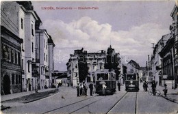 T2/T3 Újvidék, Novi Sad; Erzsébet Tér, Villamosok. Gyenicse Károlyné Kiadása / Square, Trams - Non Classés