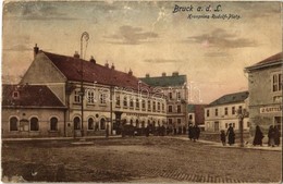 ** T3 Lajtabruck, Bruck An Der Leitha; Rezső Koronaherceg Tér, Kávéház, J. Gatter üzlete / Kronprinz Rudolf Platz, Kaffe - Ohne Zuordnung