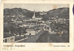 * T3 1929 Léka, Lockenhaus; Látkép, Vár, Templom. Josef Prokopp Kiadása / General View With Castle And Church (Rb) - Non Classés