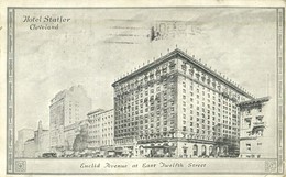 * T2/T3 1928 Cleveland, Ohio, Hotel Statler, Advertisement (13,3 Cm X 8,2 Cm) (EK) - Ohne Zuordnung