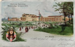 T2/T3 1904 Saint Louis, St. Louis; World's Fair, Art Palace. Samuel Cupples Silver Litho Art Postcard S: H. Wunderlieb ( - Ohne Zuordnung